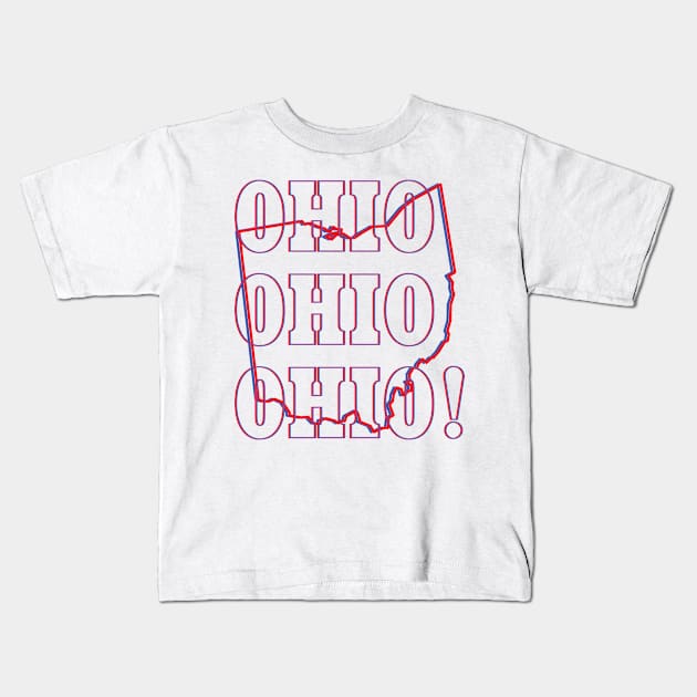 Ohio State Map & Label Kids T-Shirt by Ignition